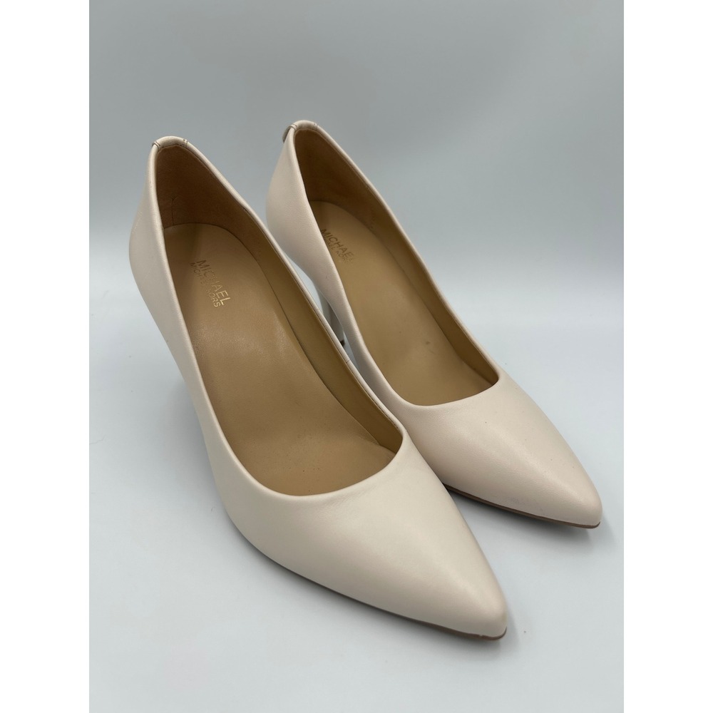 Michael Kors Dorothy Flex Pump Cream Leather Pointed Toe Stiletto Heel Size 7 - Picture 3 of 9